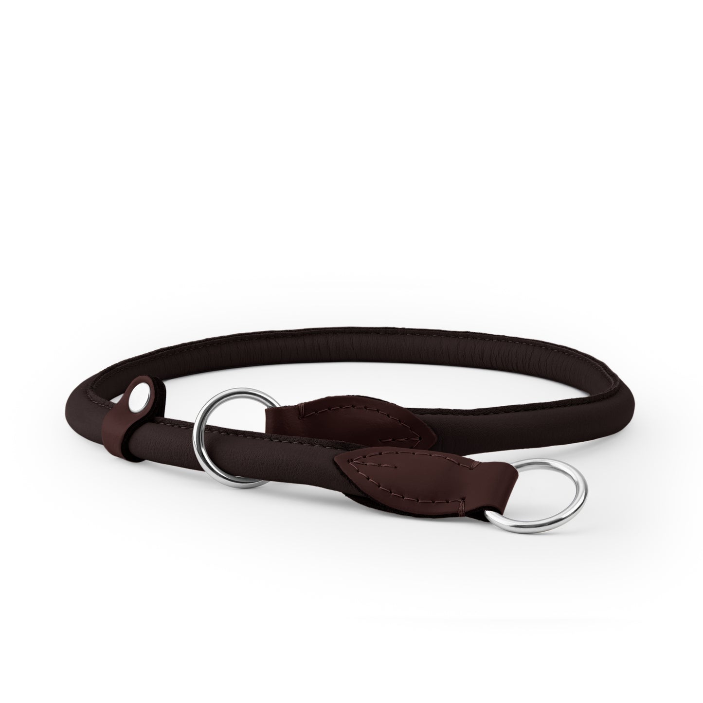 Round leather collar with clamp